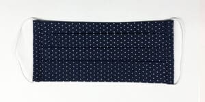 Faltenmaske: Dunkelblau weiße Punkte